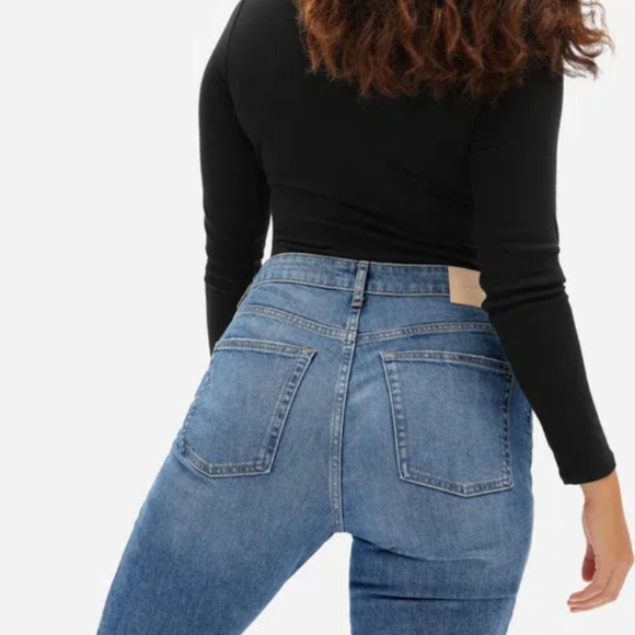 Everlane The Checky Raw Cut Hem High Rise Low stretch Jeans - Picture 3 of 8